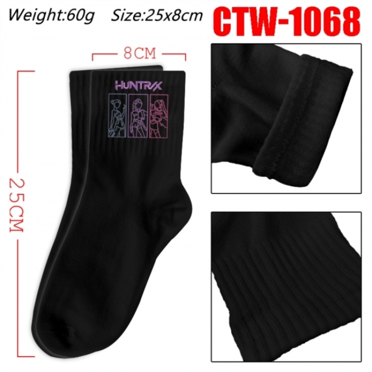 K-Pop Demon Hunters Anime Print Long Crew Cotton Socks 25x8cm