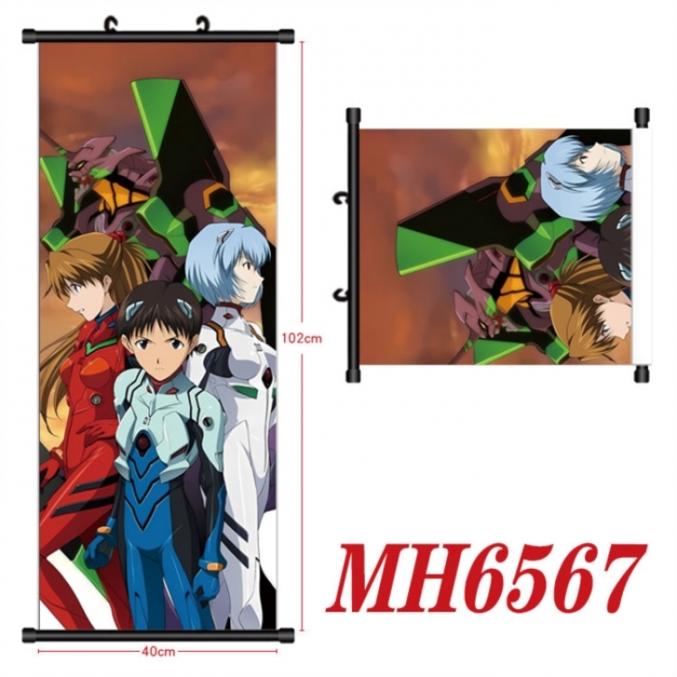 EVA Anime black Plastic rod Cloth painting Wall Scroll 40X102CM