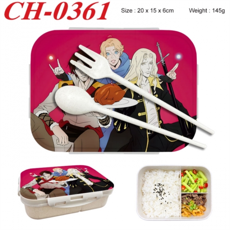 CASTLEVANIA Anime themed UV printed student lunch box 20x15x6cm 145g