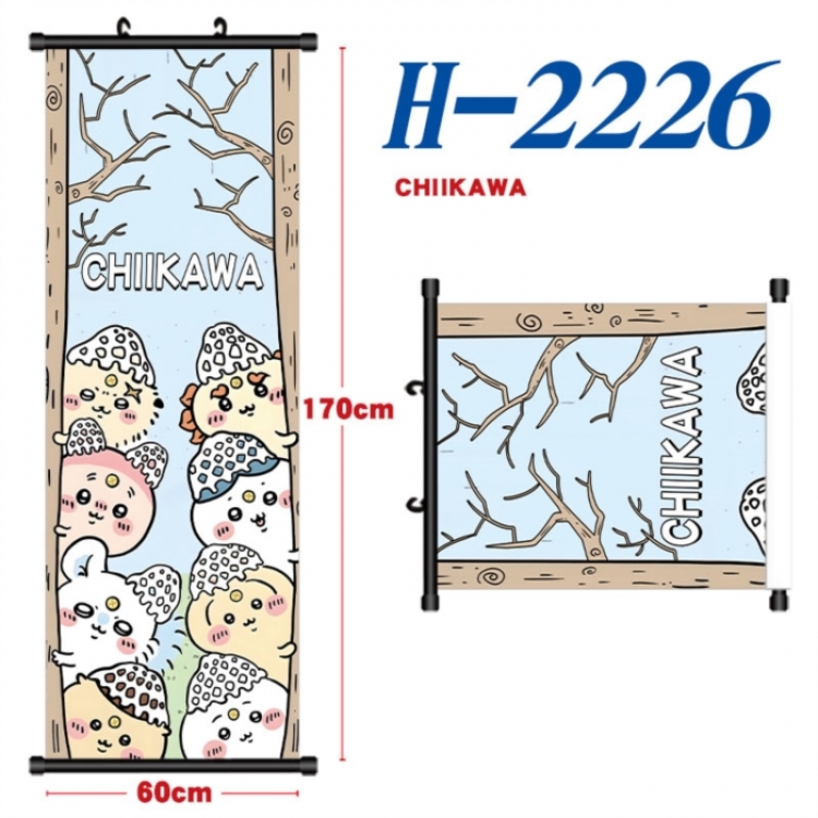  Chiikawa Black plastic rod cloth hanging canvas painting Wall Scroll 60x170cm