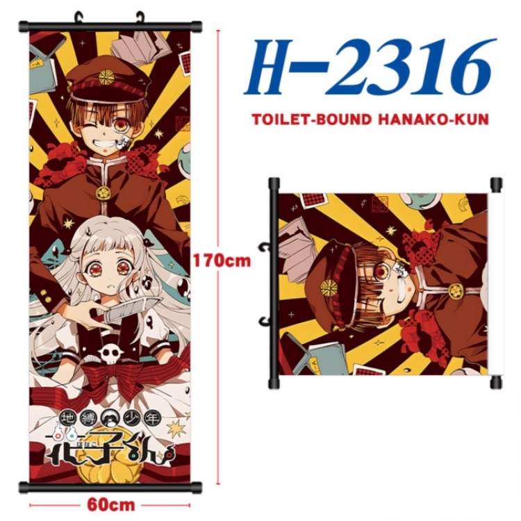 Toilet-bound Hanako-kun Black plastic rod cloth hanging canvas painting Wall Scroll 60x170cm