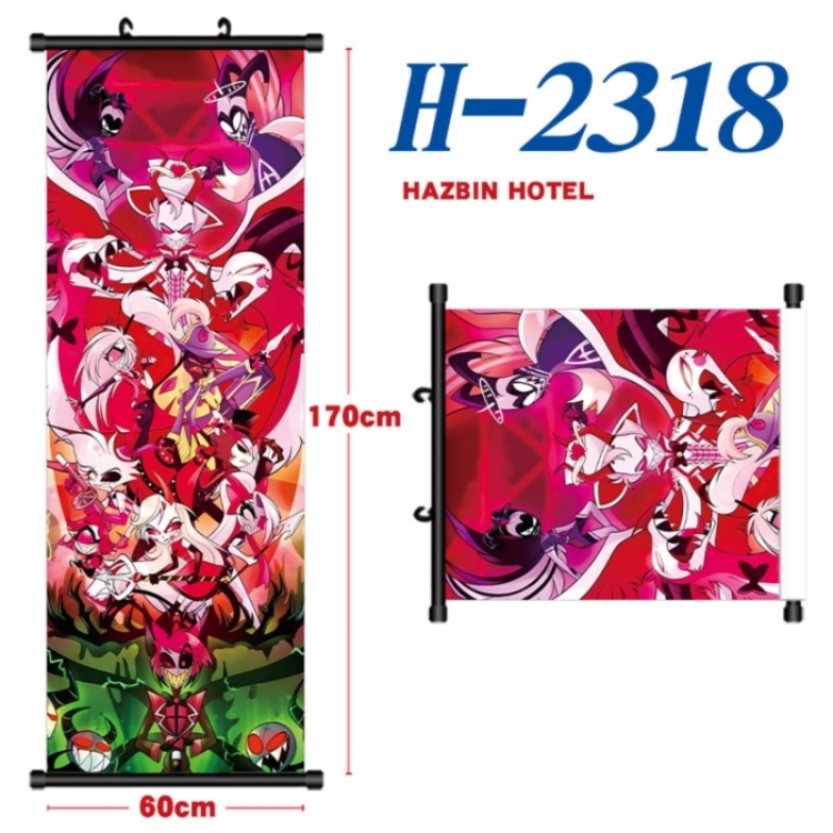Hazbin Hotel Black plastic rod cloth hanging canvas painting Wall Scroll 60x170cm