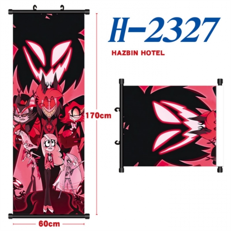 Hazbin Hotel Black plastic rod cloth hanging canvas painting Wall Scroll 60x170cm