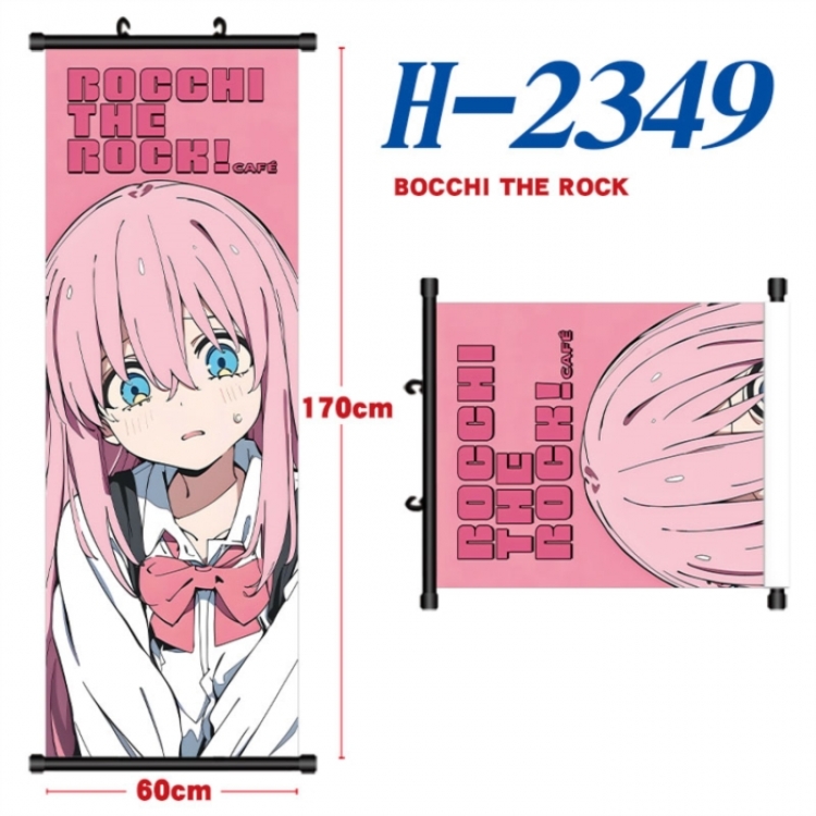 BOCCHI THE ROCK! Black plastic rod cloth hanging canvas painting Wall Scroll 60x170cm