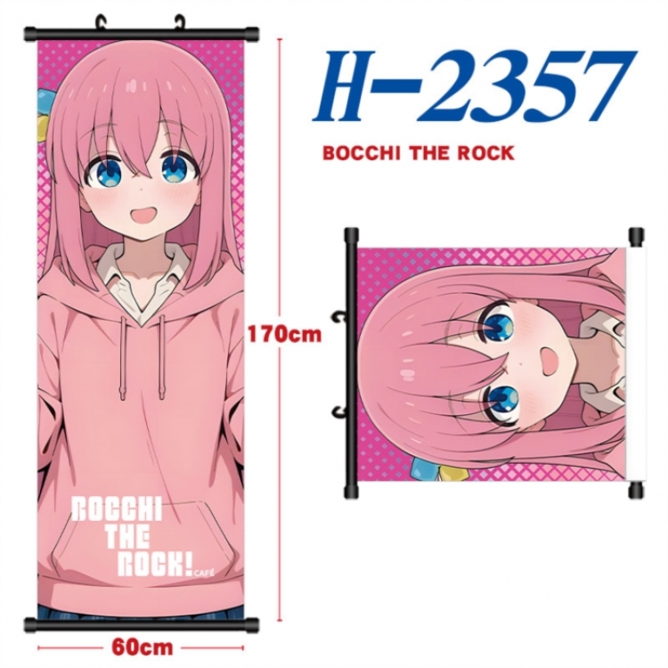 BOCCHI THE ROCK! Black plastic rod cloth hanging canvas painting Wall Scroll 60x170cm