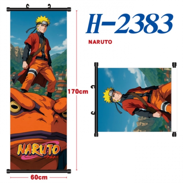 Naruto Black plastic rod cloth hanging canvas painting Wall Scroll 60x170cm