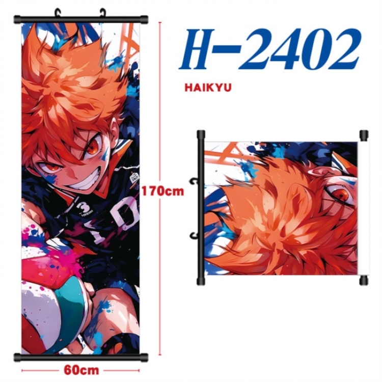  Haikyuu!! Black plastic rod cloth hanging canvas painting Wall Scroll 60x170cm