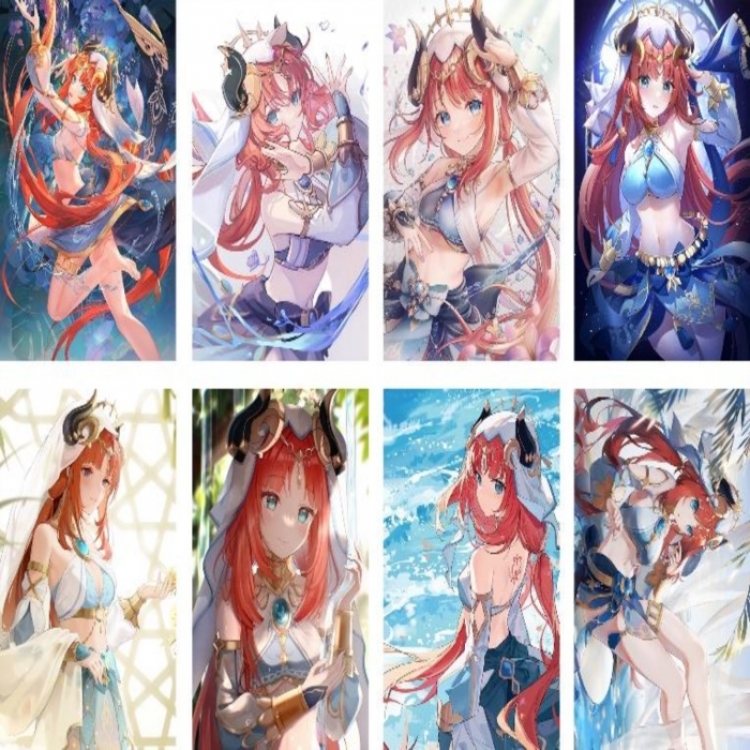 Genshin Impact Embossed poster 8 pcs a set 42X29CM price for 5 sets 