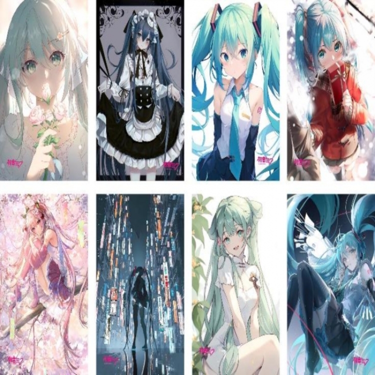 Hatsune Miku Embossed poster 8 pcs a set 42X29CM price for 5 sets 