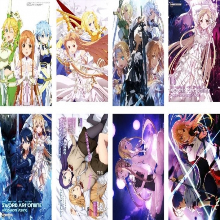 Sword Art Online Embossed poster 8 pcs a set 42X29CM price for 5 sets 