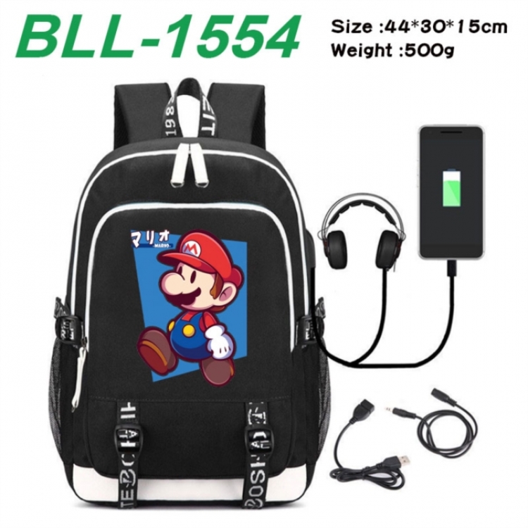 Super Mario Game Canvas Backpack Waterproof School Bag 44X30X15CM 500G