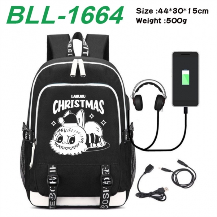 Labubu Game Canvas Backpack Waterproof School Bag 44X30X15CM 500G