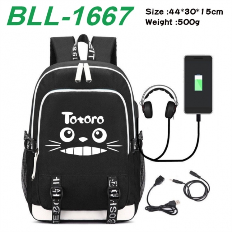 TOTORO Game Canvas Backpack Waterproof School Bag 44X30X15CM 500G
