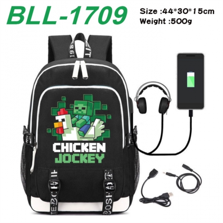 Minecraft Game Canvas Backpack Waterproof School Bag 44X30X15CM 500G