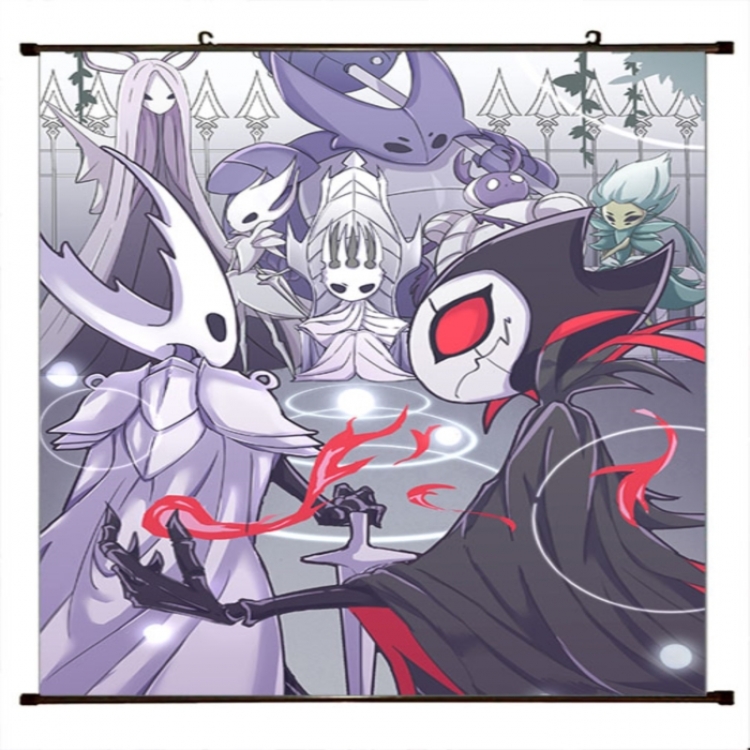 The Hollow Knight Anime black Plastic rod Cloth painting Wall Scroll 60X90CM 