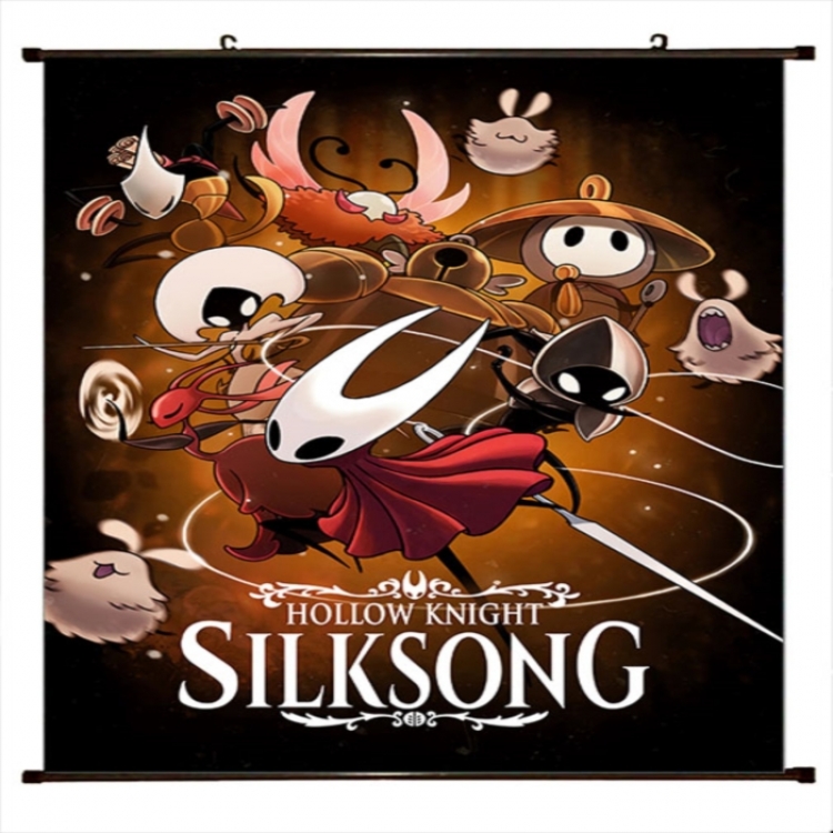 The Hollow Knight Anime black Plastic rod Cloth painting Wall Scroll 60X90CM 