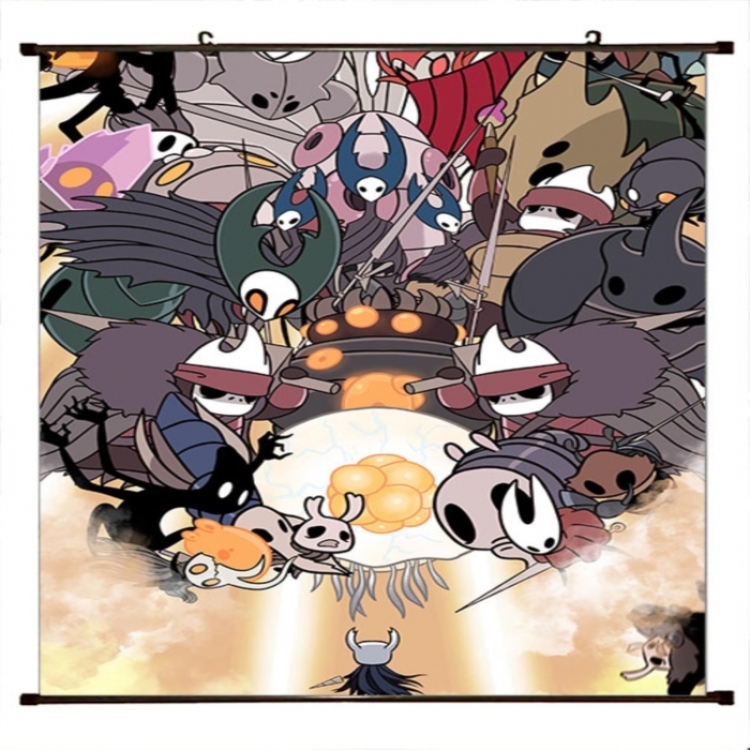 The Hollow Knight Anime black Plastic rod Cloth painting Wall Scroll 60X90CM 