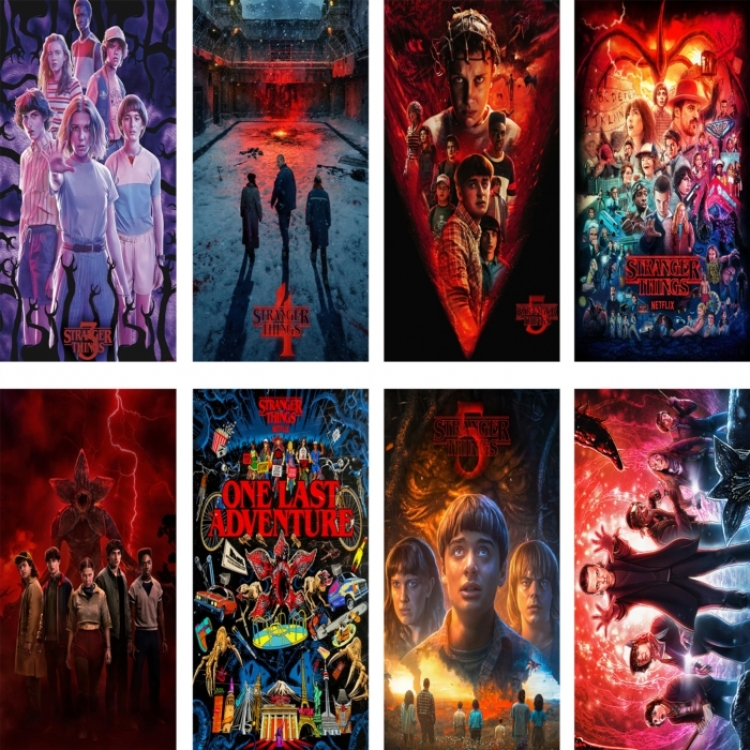 Stranger Things Embossed poster 8 pcs a set 42X29CM price for 5 sets 