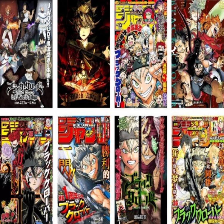 Black clover Embossed poster 8 pcs a set 42X29CM price for 5 sets