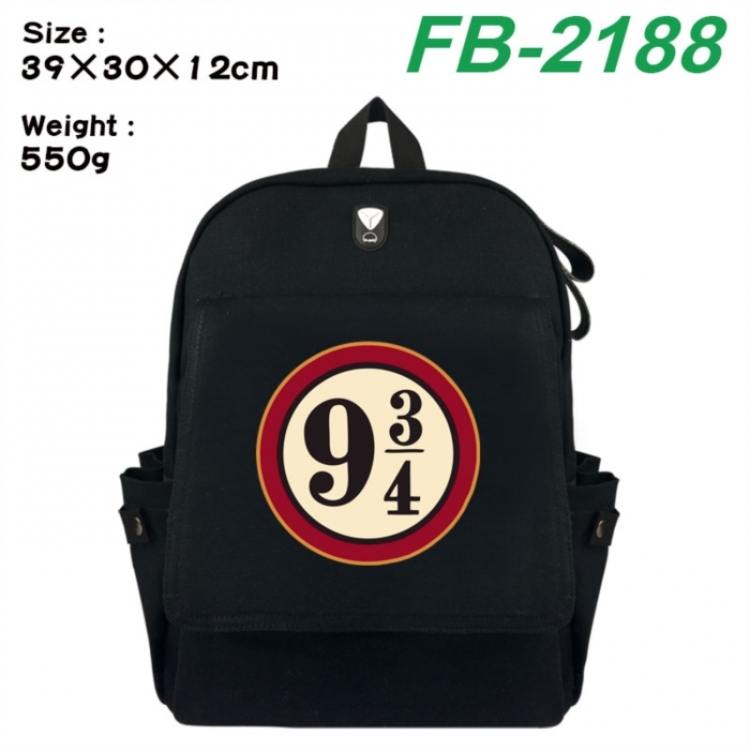 Harry Potter Canvas Flip Backpack Student Schoolbag Headphone Hole 39X30X12CM 
