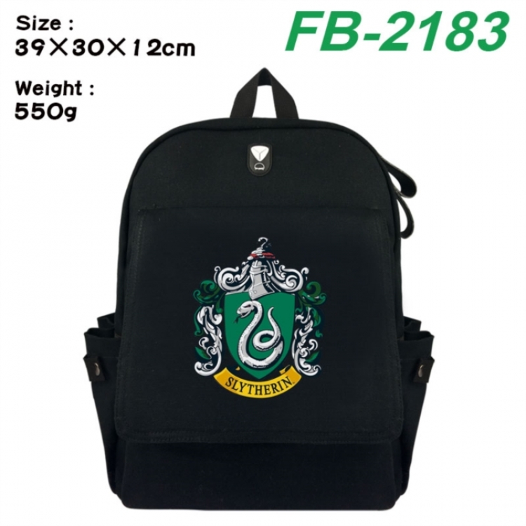 Harry Potter Canvas Flip Backpack Student Schoolbag Headphone Hole 39X30X12CM 