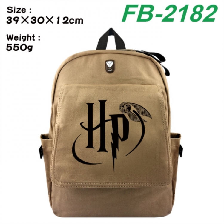 Harry Potter Canvas Flip Backpack Student Schoolbag Headphone Hole 39X30X12CM 