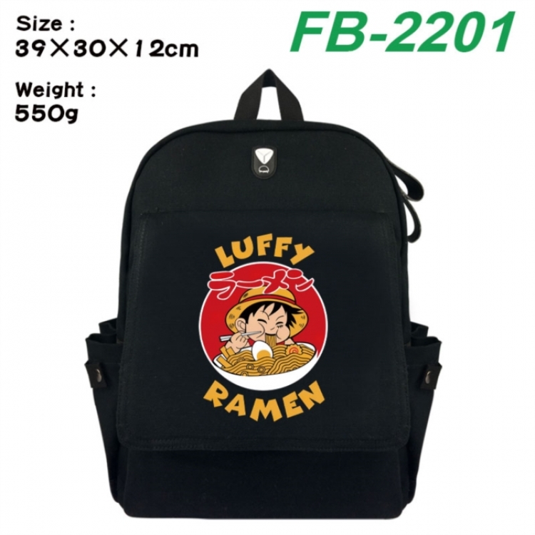 One Piece Canvas Flip Backpack Student Schoolbag Headphone Hole 39X30X12CM 