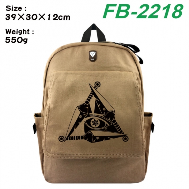 Naruto Canvas Flip Backpack Student Schoolbag Headphone Hole 39X30X12CM 