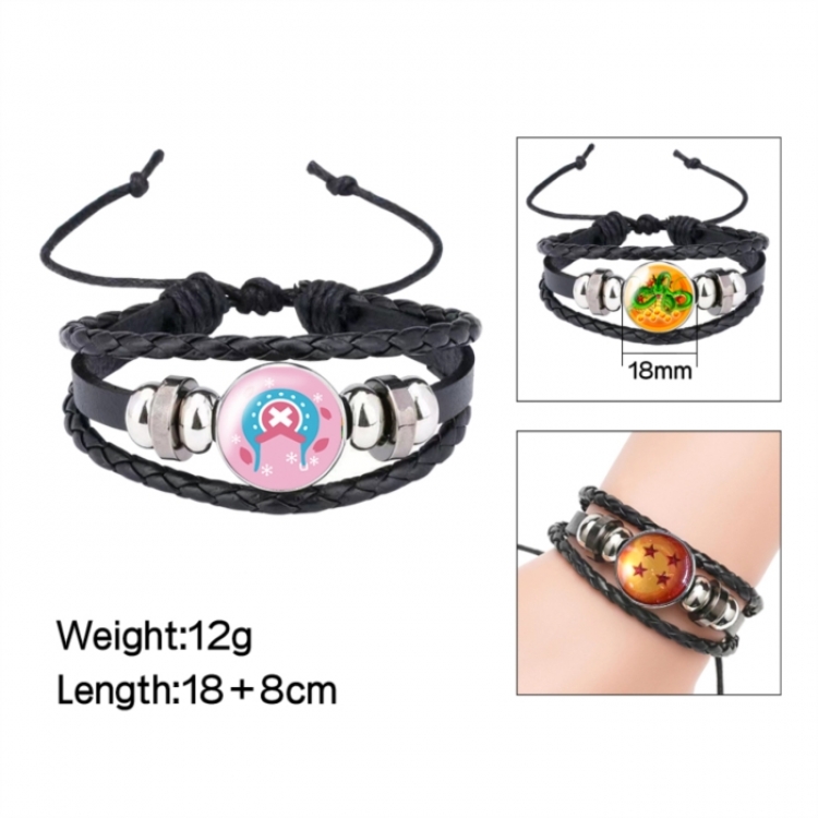 One Piece Anime peripheral crystal leather rope bracelet price for 5 pcs 