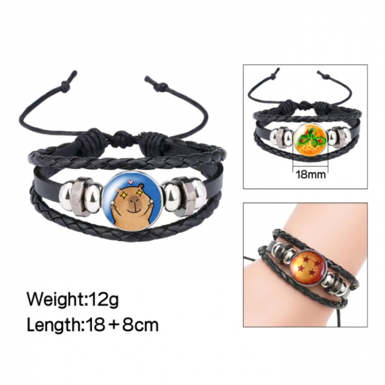 Kapibala Anime peripheral crystal leather rope bracelet price for 5 pcs 