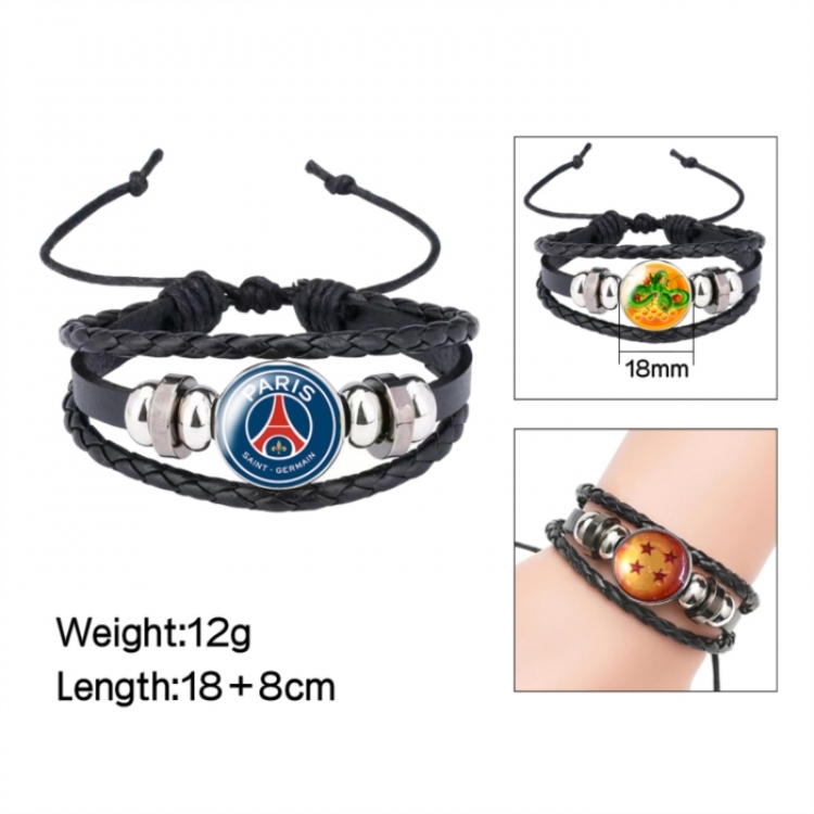 Football Anime peripheral crystal leather rope bracelet price for 5 pcs 