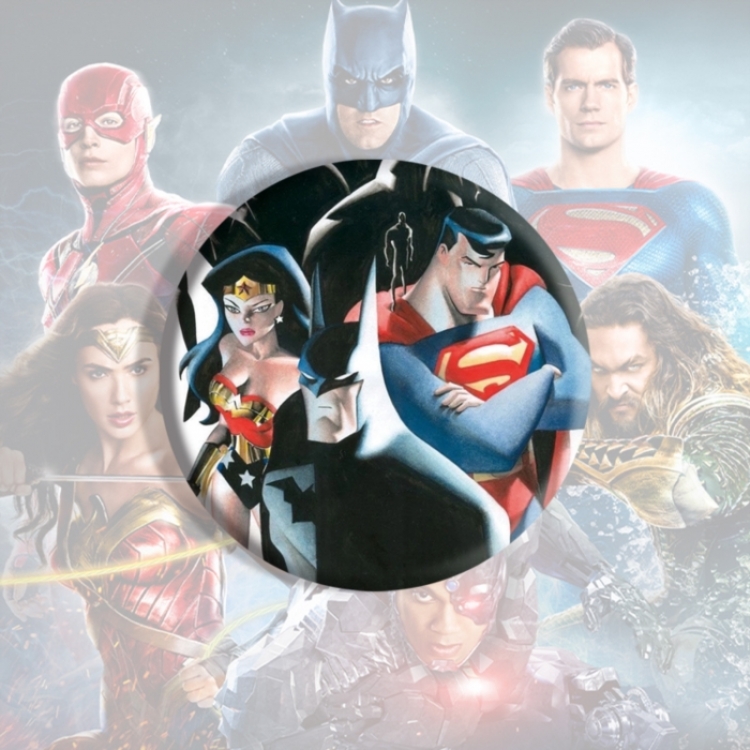 Justice League Anime tinplate brooch badge price for 5 pcs
