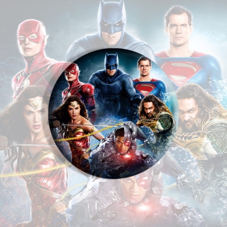 Justice League Anime tinplate brooch badge price for 5 pcs