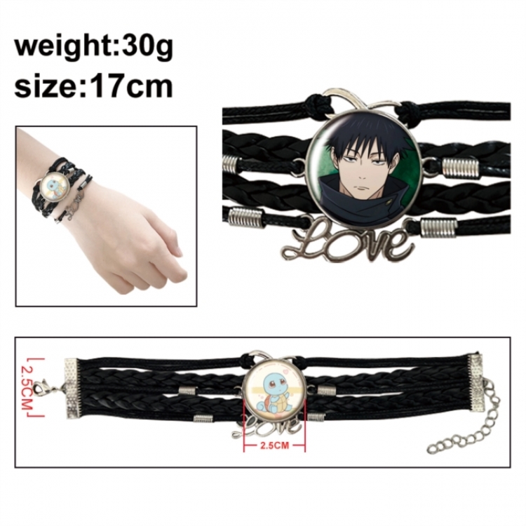Jujutsu Kaisen Anime bracelet multi-layer leather gemstone bracelet price for 5 pcs