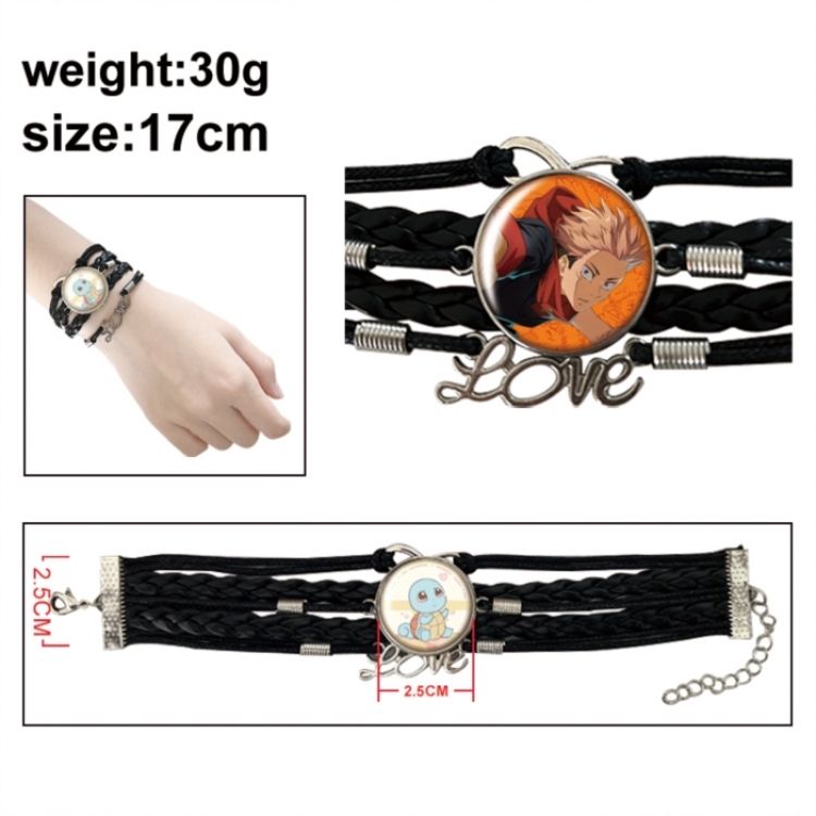 Jujutsu Kaisen Anime bracelet multi-layer leather gemstone bracelet price for 5 pcs