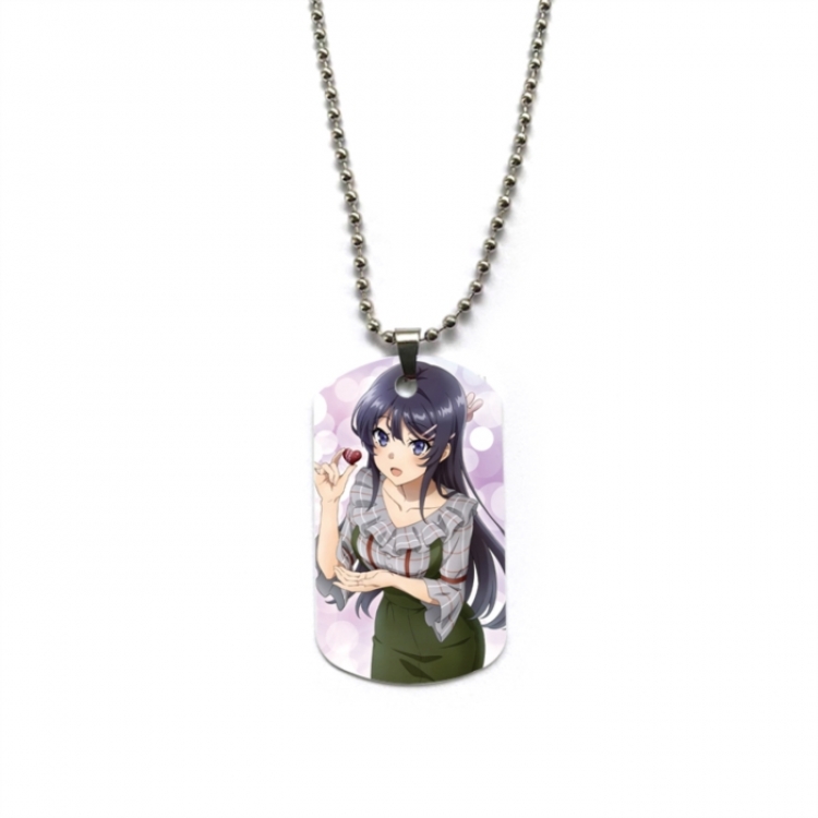 Rascal Does Not Dream of Bunny Girl Senpai‌ Anime double-sided full color printed military brand necklace price for 5 pc
