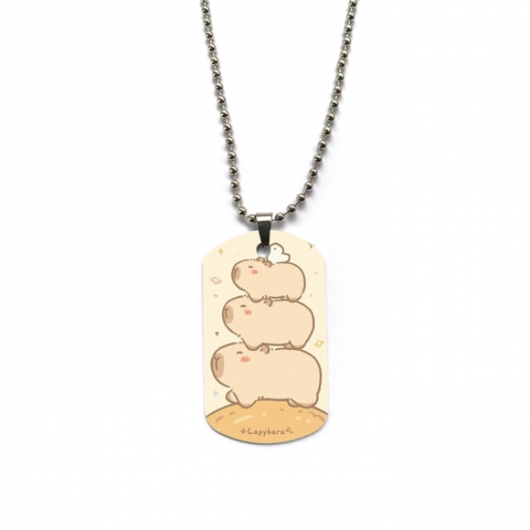 Kapibala Anime double-sided full color printed military brand necklace price for 5 pcs