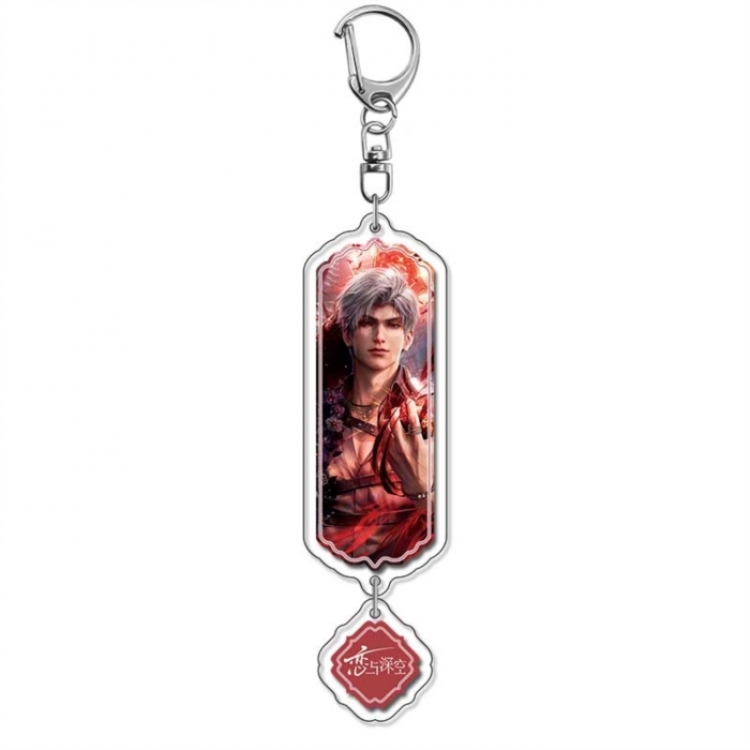 Love and Deepspac  Anime peripheral acrylic keychain Long pendant 8.5cm price for 5 pcs