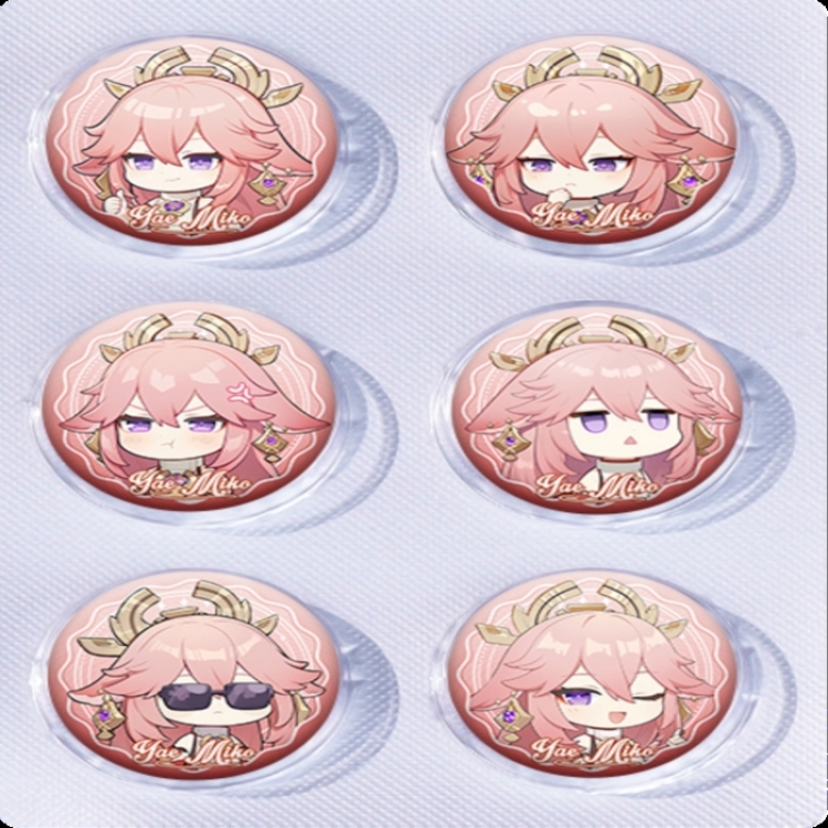 Genshin Impact Anime peripheral pill bar badge 25mm a set of 6 price for 5 sets 