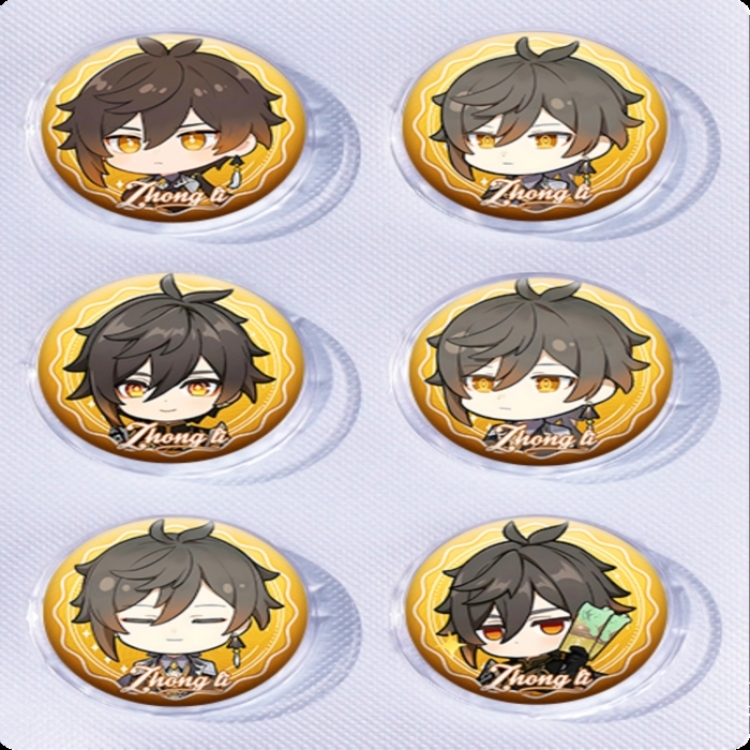 Genshin Impact Anime peripheral pill bar badge 25mm a set of 6 price for 5 sets 