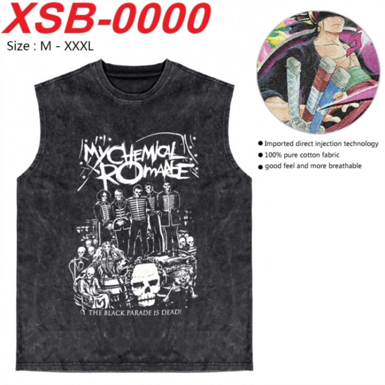 My chemical romance Anime pure cotton wash vest T-shirt 250g M-3XL