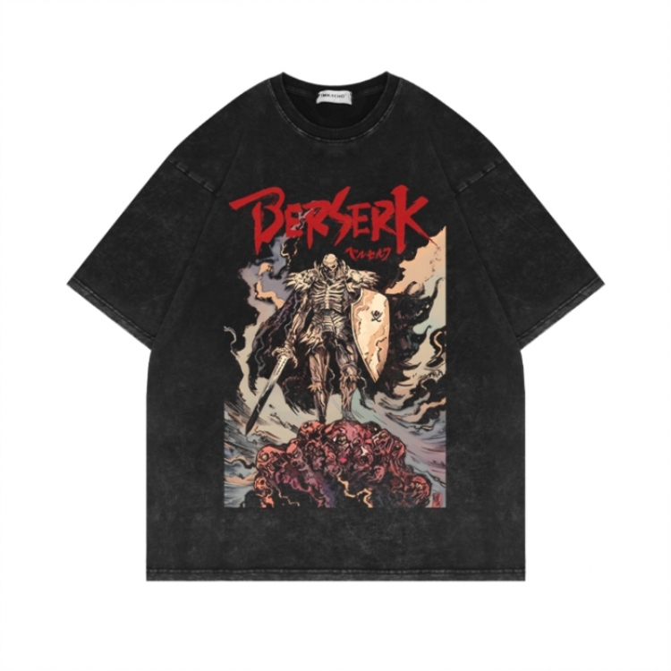 Berserk Anime Surrounding Direct Spray Technology Colorful Wash Short Sleeve T-shirt 280 grams from S to 2XL
