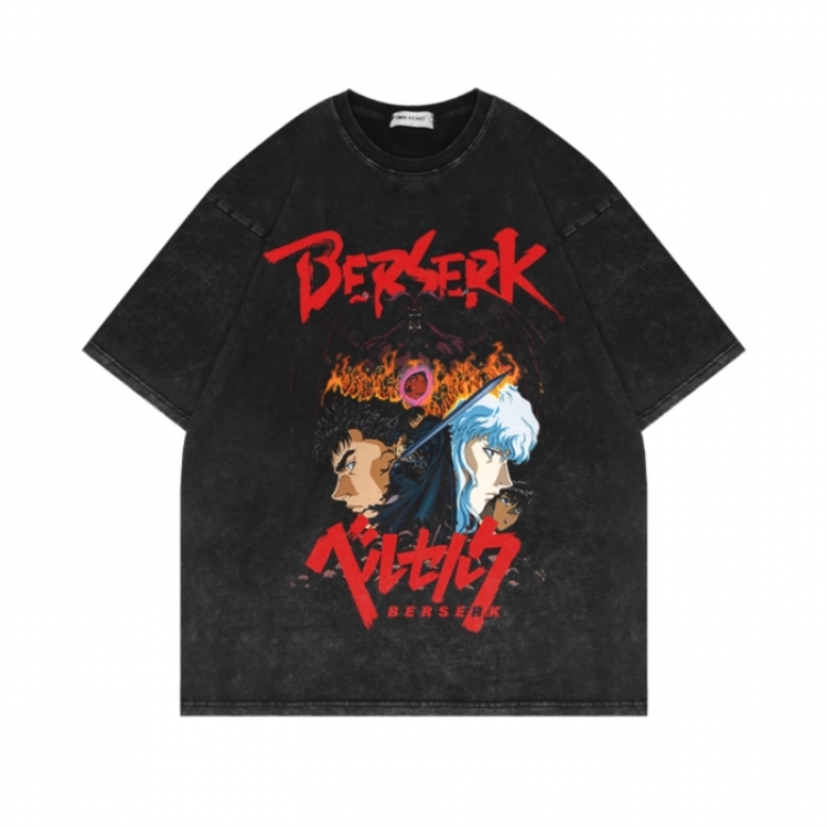 Berserk Anime Surrounding Direct Spray Technology Colorful Wash Short Sleeve T-shirt 280 grams from S to 2XL