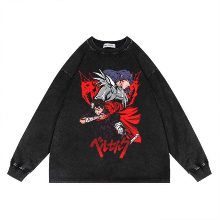 Berserk Anime Surrounding Direct Spray Technology Colorful Wash Short Sleeve T-shirt 300 grams from S to 2XL