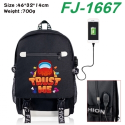 Among Us canvas USB backpack c...
