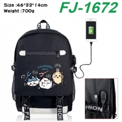 Chiikawa canvas USB backpack c...