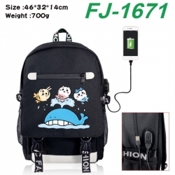 Chiikawa canvas USB backpack c...