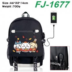 Chiikawa canvas USB backpack c...
