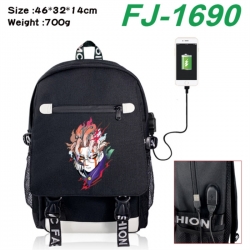 DANDADAN canvas USB backpack c...