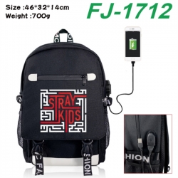 Stray Kids canvas USB backpack...